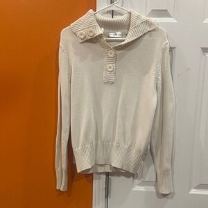 NWOT Cream Button-Up Sweater size L